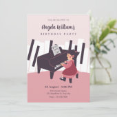 ピンクの服の女の子がピアノを弾く 招待状 (スタンド正面)