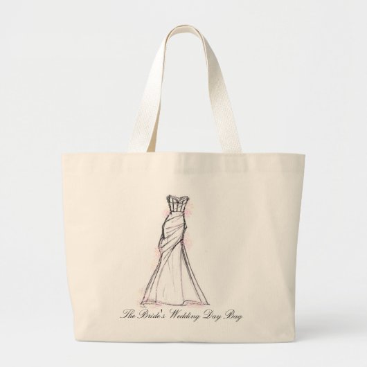 ピンクの服の婚礼の日 ラージトートバッグ (正面)