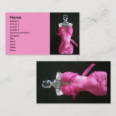 ピンクの服の香水瓶でかわいらしい 名刺 (正面/裏面)