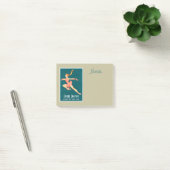 ピンクの服を着た姿スケーターのレトロ画像 ポストイット (オフィス)