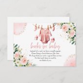 ピンクの服装本ベビーカード (正面/裏面)