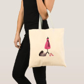 ピンクの服、箱およびピンクhの絵画のトート トートバッグ (正面(商品))