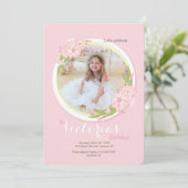 ピンクの朝顔の写真招待状 招待状 (スタンド正面)