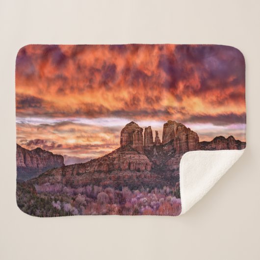 ピンクの朝顔 シェルパブランケット (正面(横))