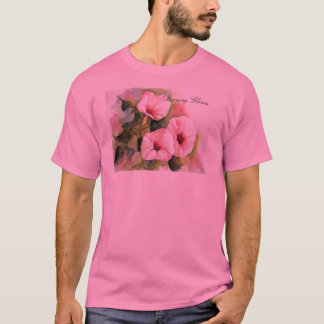ピンクの朝顔 Tシャツ