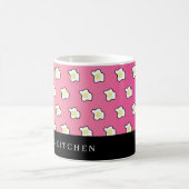 ピンクの朝食の目玉焼き 名前 コーヒーマグカップ (中央)