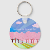 ピンクの木が息を吸い取る キーホルダー (正面)