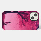 ピンクの木と星のアップルiPhone 13ケース iPhoneケース (裏面横)