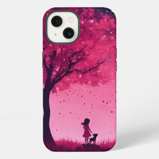 ピンクの木と星のアップルiPhone 13ケース iPhone 13ケース