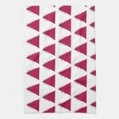 ピンクの木と緑のクリスマスキッチンタオル キッチンタオル (縦)