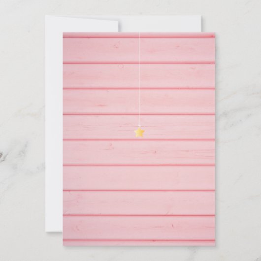 ピンクの木のきらきらおやすみベイビーシャワー 招待状 (裏面)