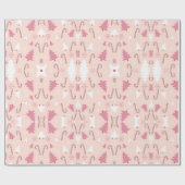 ピンクの木のクリスマス ラッピングペーパー (フラット)