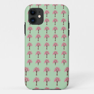 ピンクの木のパターン iPhone 11 ケース