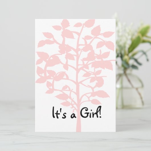 ピンクの木のベビーシャワーの招待状 招待状 (スタンド正面)