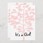 ピンクの木のベビーシャワーの招待状 招待状 (正面/裏面)