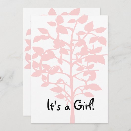 ピンクの木のベビーシャワーの招待状 招待状 (正面/裏面)