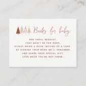ピンクの木の冬の赤ちゃんシャワーベビー エンクロージャーカード (正面)