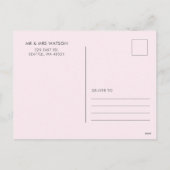 ピンクの木の手のドードルウィムシークリスマス シーズンポストカード (裏面)