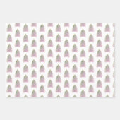 ピンクの木の水の色クリスマスホリデー ラッピングペーパーシート (正面3)