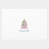 ピンクの木の水の色クリスマスホリデー ラッピングペーパーシート (正面)