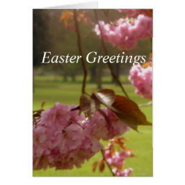ピンクの木の花のイースターグリーティングカード