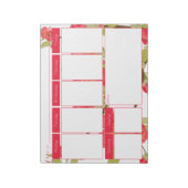 ピンクの木の花の週間カレンダーメモ帳 ノートパッド (回転)