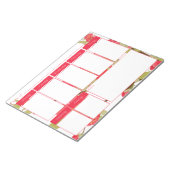 ピンクの木の花の週間カレンダーメモ帳 ノートパッド (アングル)