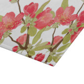 ピンクの木の花ガラス切り板 カッティングボード (角)