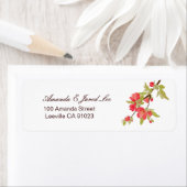 ピンクの木の花結婚の住所 シール (インサイチュ)