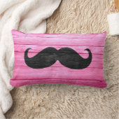 ピンクの木の黒い口ひげ ランバークッション (ブランケット)