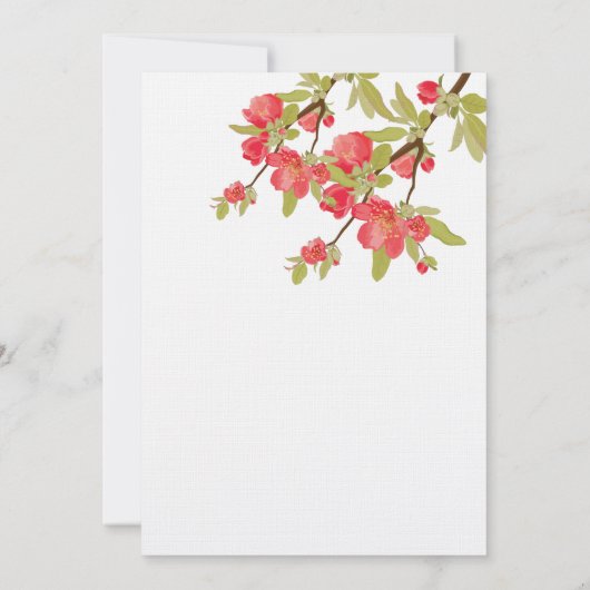 ピンクの木は招待結婚式の婚約パーティの活気付きます 招待状 (裏面)