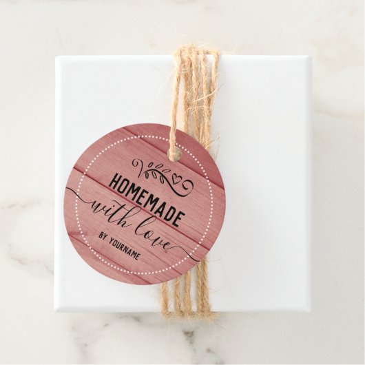 ピンクの木ファンシーの台本の自家製ラブビジネス フェイバータグ (インサイチュ)