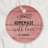 ピンクの木ファンシーの台本の自家製ラブビジネス フェイバータグ (正面)