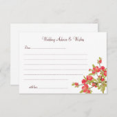 ピンクの木結婚のアドバイス&ウィッシュズカード アドバイスカード (正面/裏面)