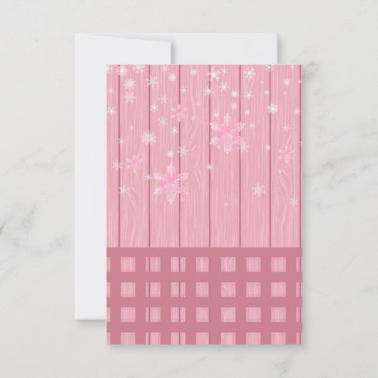 ピンクの木製ホットココアホイップクリーム赤ちゃんシャワー サンキューカード (裏面)