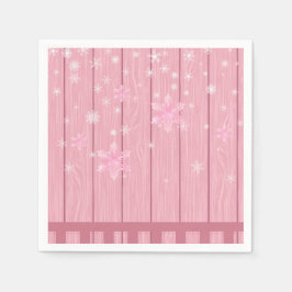 ピンクの木製ホットココアホイップクリーム赤ちゃんシャワー スタンダードカクテルナプキン