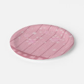 ピンクの木製ホットココアホイップクリーム赤ちゃんシャワー ペーパープレート (アングル)