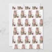 ピンクの本をテーマにした赤ちゃんシャワー 招待状 (裏面)