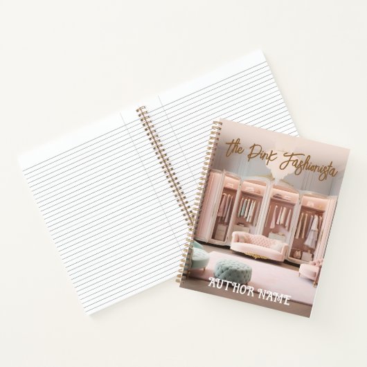 ピンクの本ファッショニスタ表紙インスピレーション手帳 ノートブック (内部)