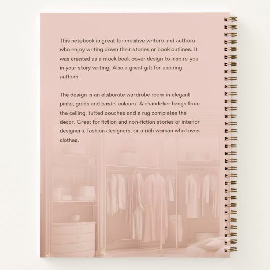 ピンクの本ファッショニスタ表紙インスピレーション手帳 ノートブック (裏面)
