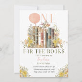 ピンクの本 お誕生日おめでとう 招待状 (正面)