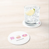 ピンクの材料コースター ラウンドペーパーコースター (インサイチュ)