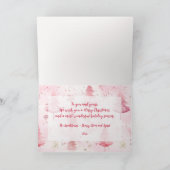 ピンクの松の木フォトクリスマスカード カード (内部)