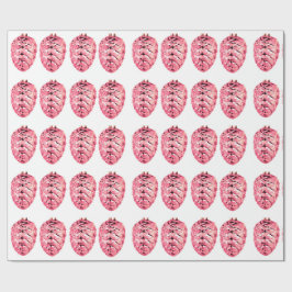 ピンクの松ぼっくり包装紙 ラッピングペーパー