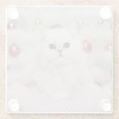 ピンクの枕に坐っているペルシャ ガラスコースター (裏面)