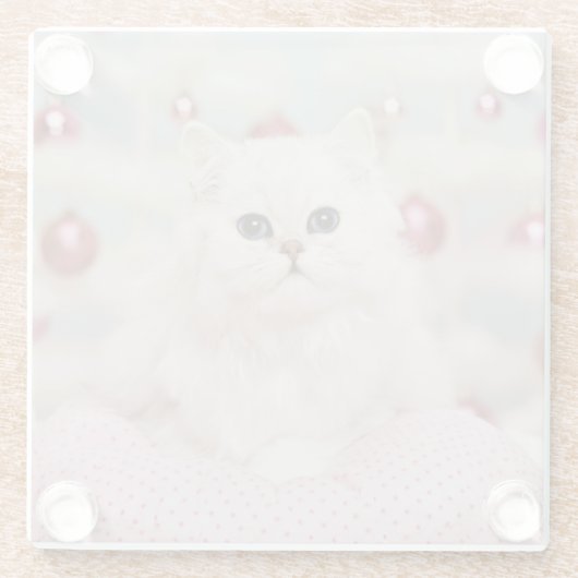 ピンクの枕に坐っているペルシャ ガラスコースター (裏面)