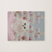 ピンクの枕に坐っているペルシャ ジグソーパズル (横)