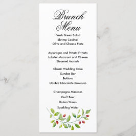 ピンクの果実と緑の葉結婚のメニュー メニュー