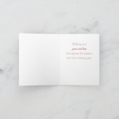 ピンクの枝に優雅な鳥のクリスマス シーズンカード (内部)