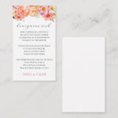 ピンクの柑橘のハネムーンウィッシュファンド同封カード エンクロージャーカード (正面/裏面)